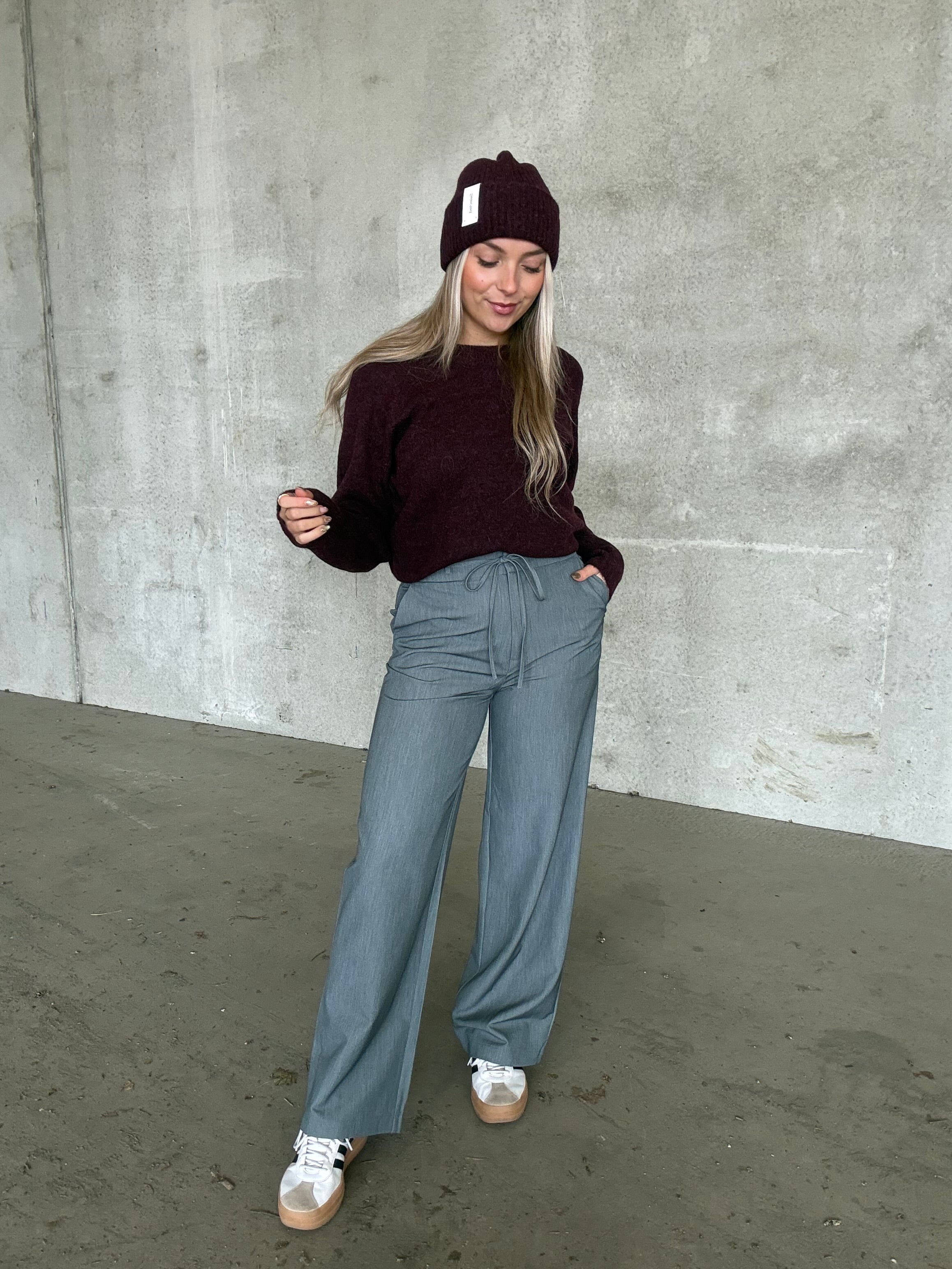 VIMALLI Tailored Trousers - Medium Grey Melange